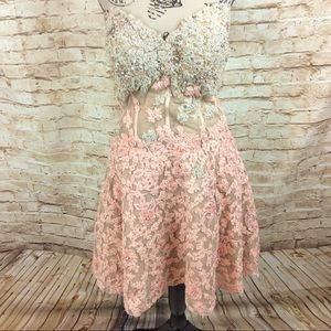 Sherri Hill Strapless Beaded Sequined Formal 16